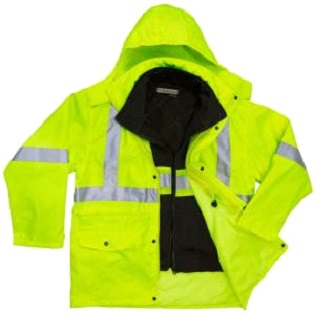 High Visibility 3-IN-1 Parka Jacket with Poly/Cotton Fleece Inner Jacket